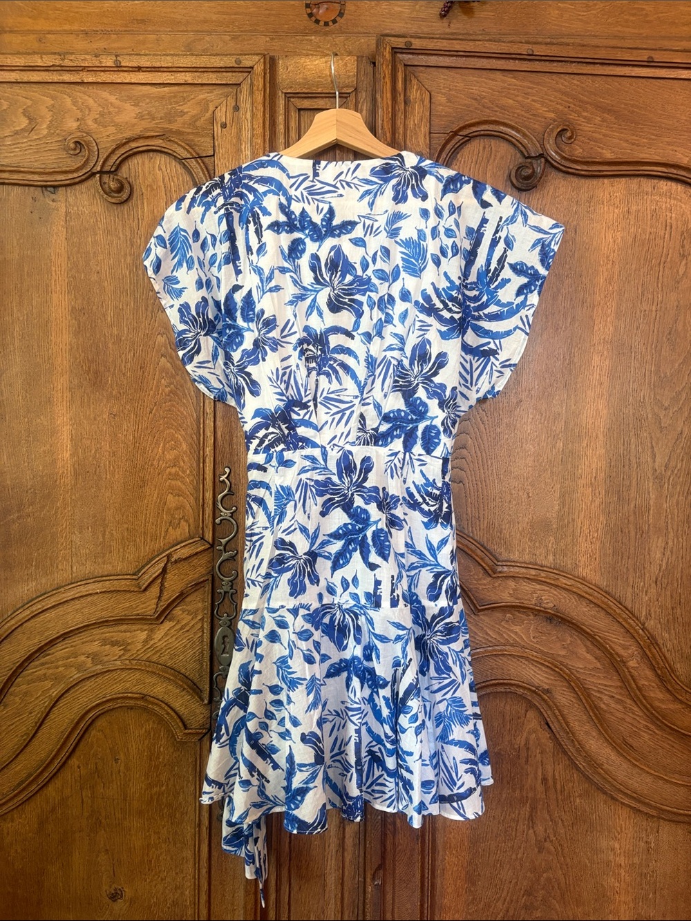 J. Marie The Hayden Eyelet Wrap Romper - White/Blue - Picture 12 of 16